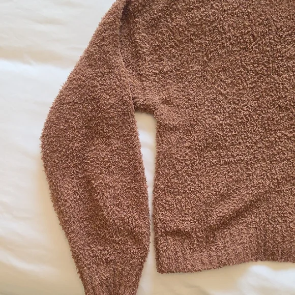 Hollister Rustic Brown Plush Sherpa Half-Zip Pullover - Picture 2 of 8